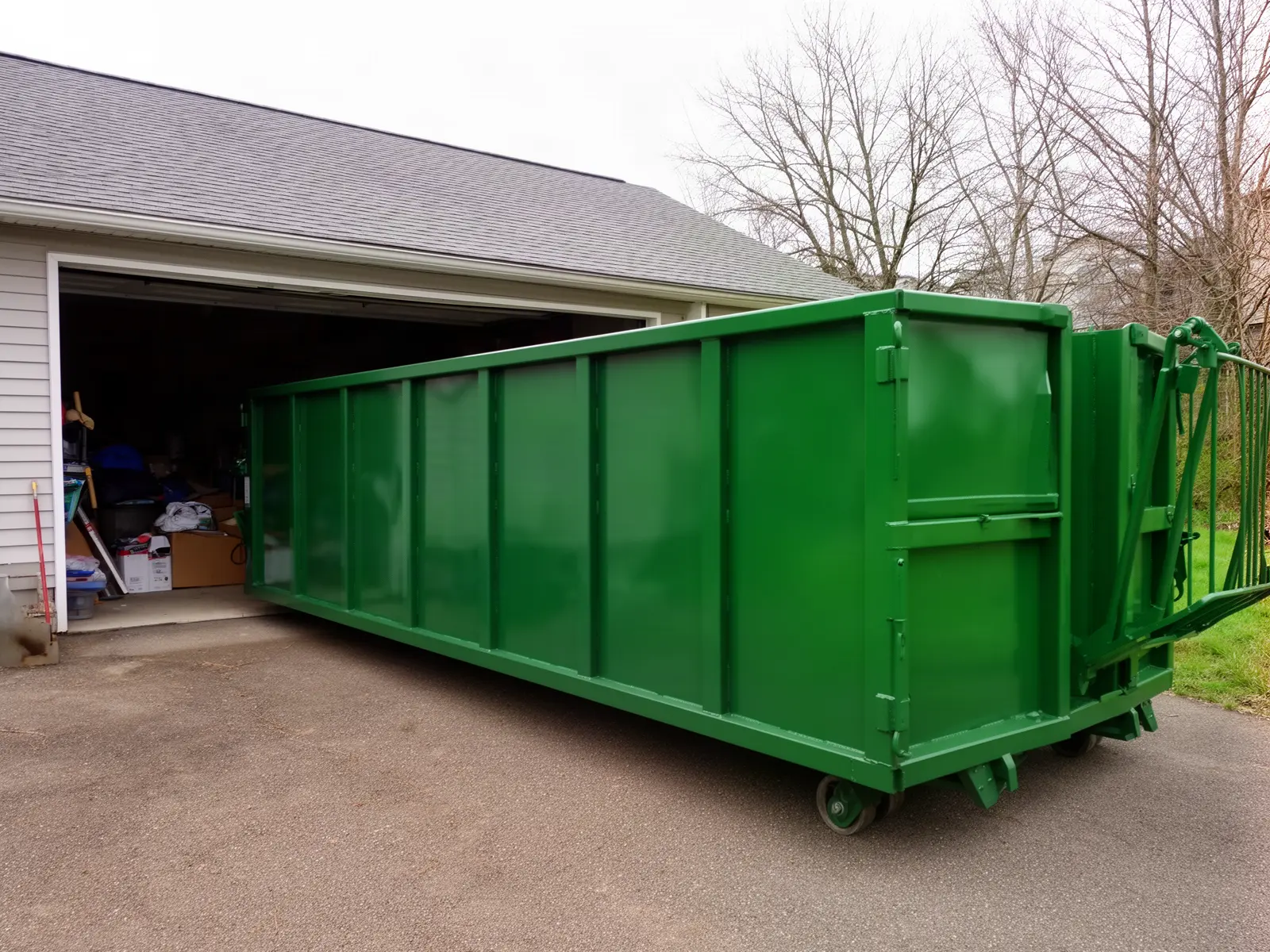 Roll-off dumpster from Evans & Sons Dumpster Rental in Bellevue, OH